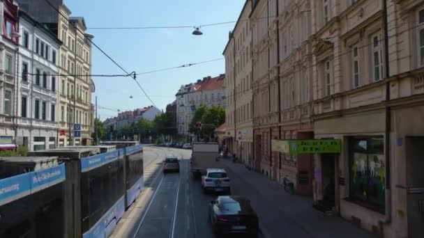 Güneşli Bir Yaz Gününde Almanya Nın Bavyera Şehrinde Münih Sokaklarında — Stok video