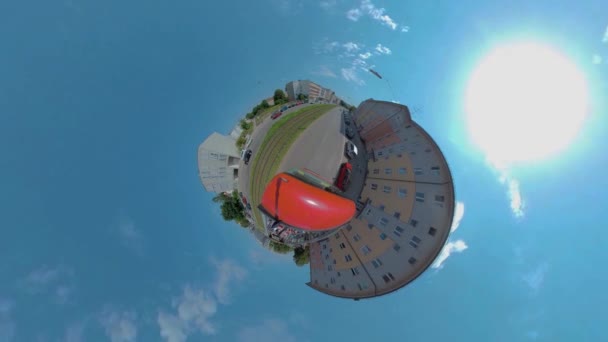 Kleiner Planet Format Einer Straßenbahn München Einem Sonnigen Sommertag — Stockvideo