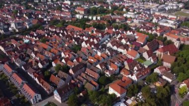 Yazın güneşli bir günde Kirchheim 'ın hava manzarası.