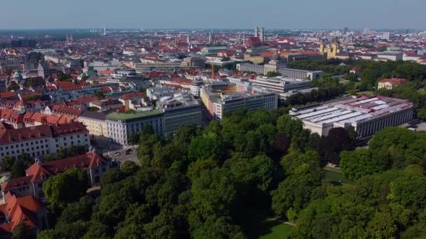 Légi Felvétel Főváros München Bajorország Németországban Egy Napsütéses Napon Nyáron — Stock videók