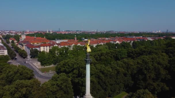 Vista Aérea Capital Múnich Baviera Alemania Día Soleado Verano — Vídeo de stock