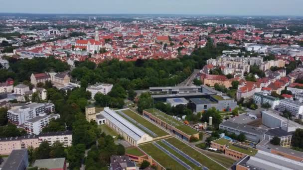 Vue Aérienne Autour Ville Augsbourg Allemagne Bavière Par Une Journée — Video