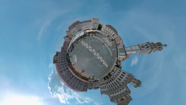 Маленькая Планета Вид Вокруг Ратуши Главной Городской Площади Города Аугсбург — стоковое видео