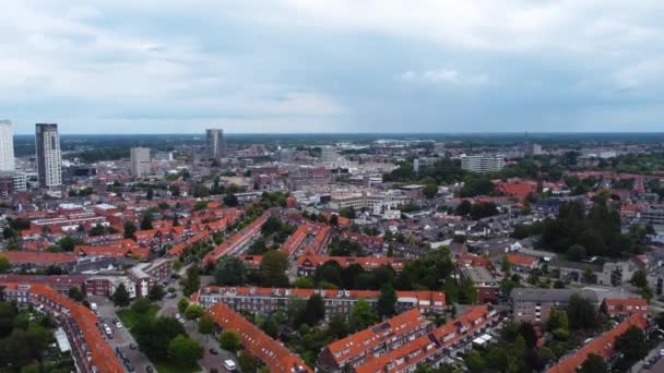 Vista Aérea Com Eindhoven Terras Baixas Dia Manhã Ensolarado Ventoso — Vídeo de Stock