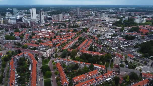 Vista Aérea Com Eindhoven Terras Baixas Dia Manhã Ensolarado Ventoso — Vídeo de Stock