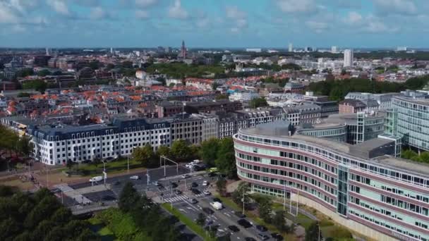 Luftaufnahme Rund Den Haag Den Niederlanden Einem Sonnigen Und Windigen — Stockvideo
