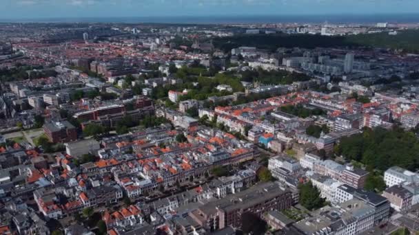 Luftaufnahme Rund Den Haag Den Niederlanden Einem Sonnigen Und Windigen — Stockvideo