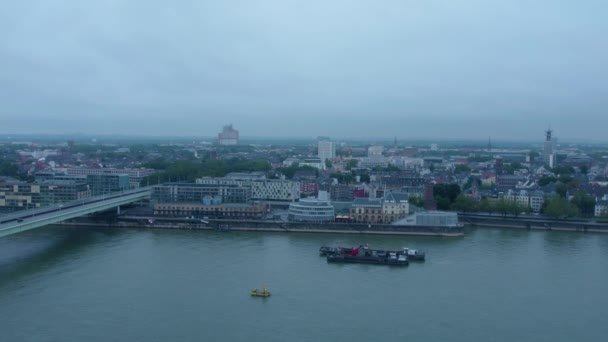 Vista Panorâmica Aérea Cidade Velha Colônia Uma Manhã Chuvosa Nublada — Vídeo de Stock