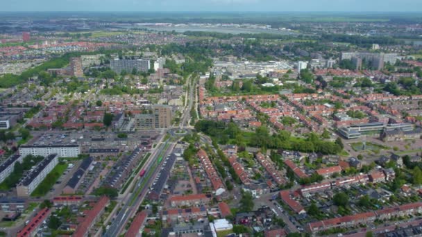 Vista Aérea Cidade Dordrecht Nas Terras Baixas Dia Ensolarado Verão — Vídeo de Stock