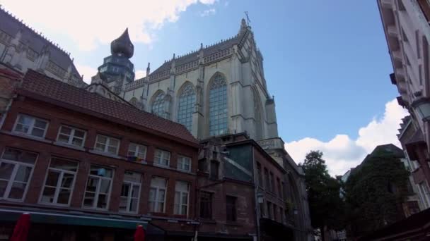 Pohled Trh Starém Městě Antwerpen Belgie Slunečného Dne Létě — Stock video
