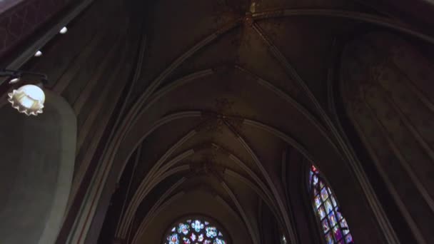 Binnenkant Van Onze Lieve Vrouwekathedraal Antwerpen Een Zonnige Dag — Stockvideo