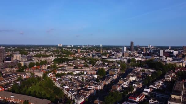 Αεροφωτογραφία Της Πόλης Ουτρέχτη Στις Κάτω Χώρες Μια Ηλιόλουστη Μέρα — Αρχείο Βίντεο