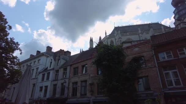 Uitzicht Rondom Onze Lieve Vrouwekathedraal Antwerpen Een Zonnige Dag — Stockvideo