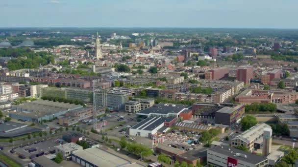 Flygfoto Runt Staden Breda Nederländerna Solig Dag Sommaren — Stockvideo