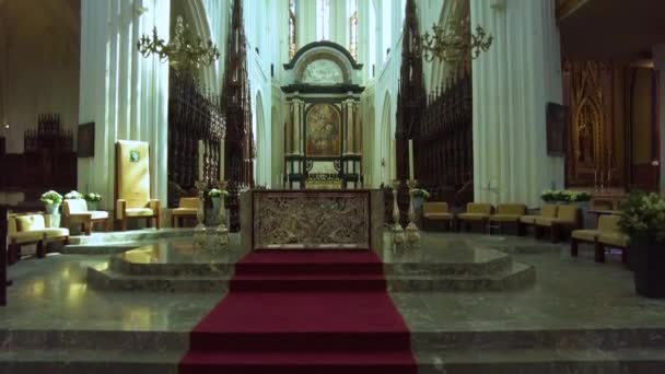 Vista Interior Catedral Nuestra Señora Amberes Día Soleado — Vídeos de Stock