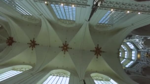 Belső Kilátás Székesegyház Our Lady Antwerp Egy Napsütéses Napon — Stock videók