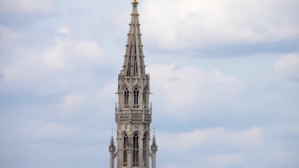 Blick Die Innenstadt Von Brüssel Belgien Einem Sonnigen Sommertag — Stockvideo