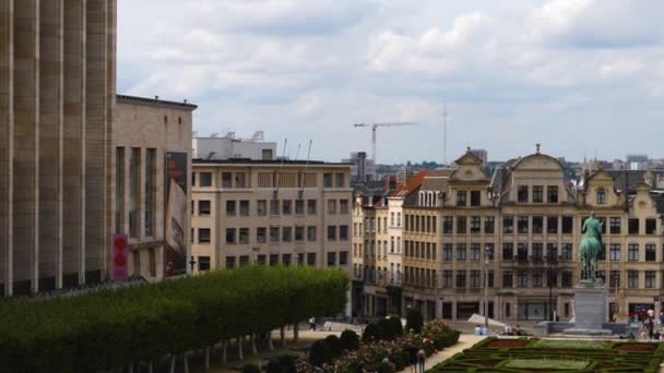Оглядайте Центр Брюсселя Бельгія Сонячний День Влітку — стокове відео