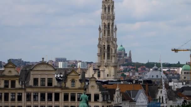 Yazın Bir Gün Brüksel Belçika Şehir Merkezini Gezin — Stok video