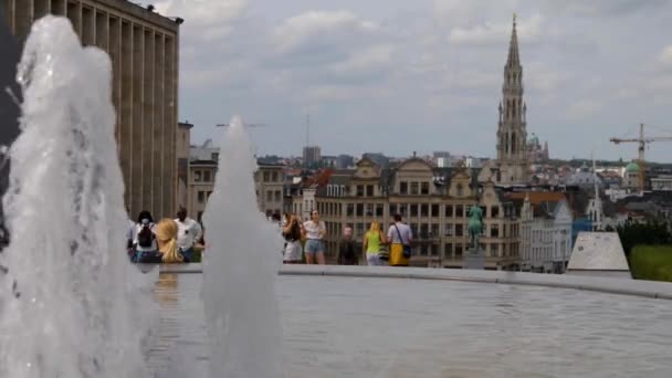Pohled Centrum Bruselu Belgie Den Létě — Stock video