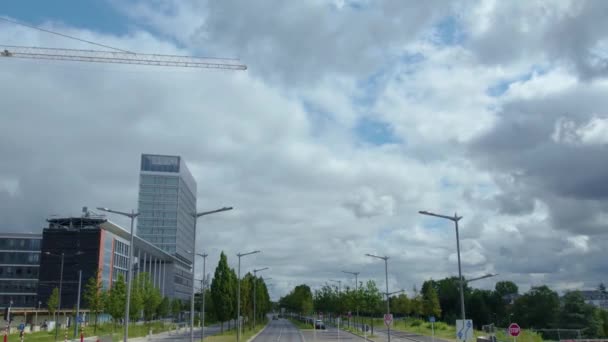 Летние Полеты Улицам Люксембурга Облачный День — стоковое видео