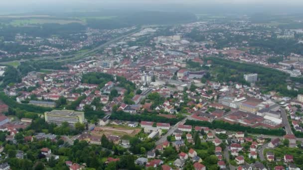 Letecký Pohled Město Zweibruecken Oblačného Letního Dne — Stock video