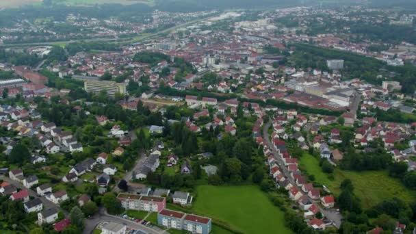 Vista Aérea Cidade Zweibruecken Dia Nublado Verão — Vídeo de Stock