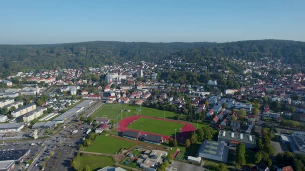 Widok Lotu Ptaka Miasto Gelnhausen Niemczech Hesja Wczesną Wiosną — Wideo stockowe