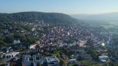 Almanya 'nın Gelnhausen kentinin hava görüntüsü, Hesse' in ilkbahar günü.