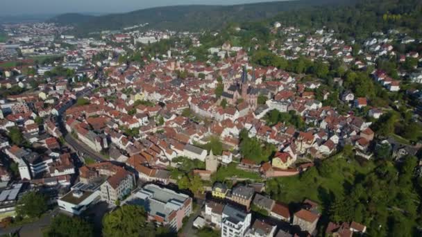 Aerial View City Gelnhausen Germany Hesse Early Spring Day — Stock Video