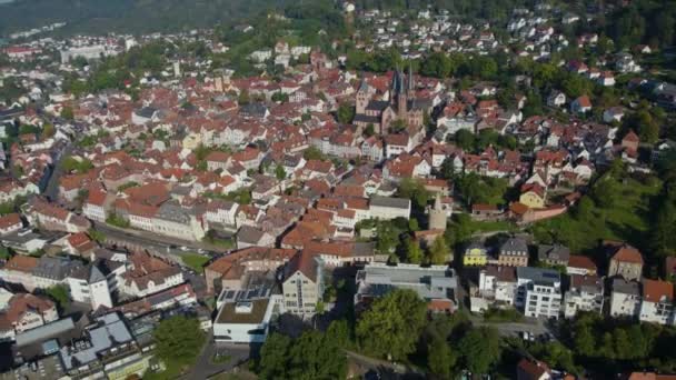 Luftfoto Byen Gelnhausen Tyskland Hessen Tidlig Forårsdag – Stock-video