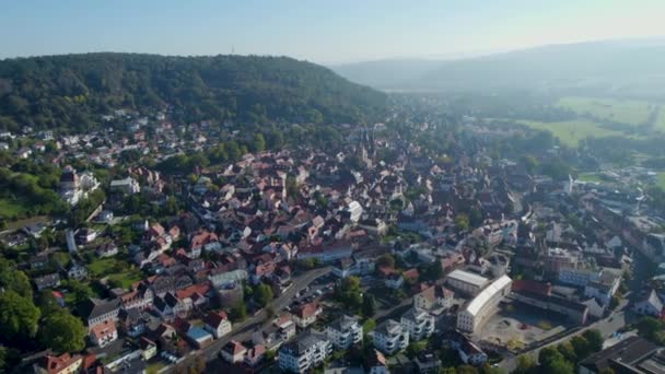 Légi Felvétel Város Gelnhausen Németországban Hesse Egy Kora Tavaszi Napon — Stock videók
