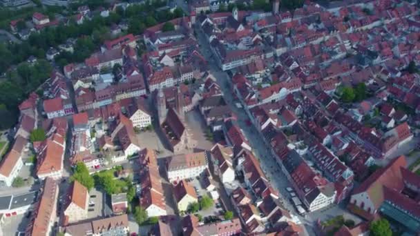 Aerial View City Villingen Schweningen Germany Black Forest Overcast Day — Stock Video