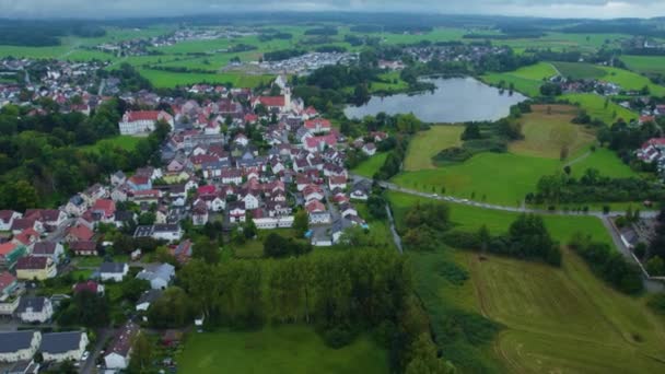 Flygfoto Staden Kilegg Tyskland Molnig Dag Sommaren — Stockvideo