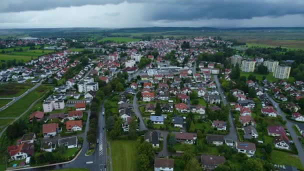Letecký Provoz Města Bad Buchau Německu Oblačného Letního Dne — Stock video