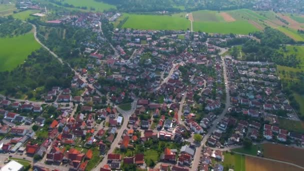 Letecký Pohled Vesnici Německu Slunečného Letního Dne — Stock video