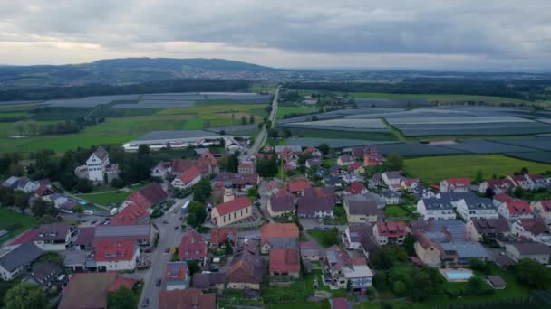 Luftaufnahme Eines Dorfes Deutschland Einem Sonnigen Sommertag — Stockvideo