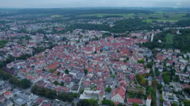 Aerial Cidade Ravensburg Alemanha Dia Nublado Verão — Vídeo de Stock