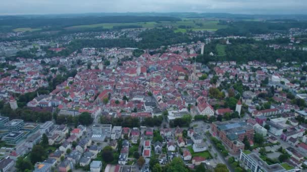Luftaufnahme Der Stadt Ravensburg Einem Bewölkten Sommertag — Stockvideo