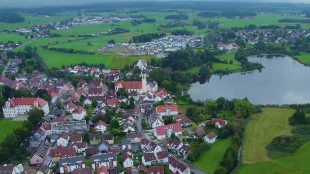 Vue Aérienne Ville Kilegg Allemagne Par Une Journée Nuageuse Été — Video