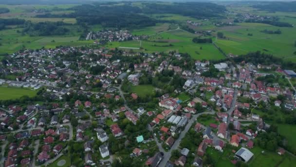 Pandangan Udara Dari Sebuah Desa Jerman Pada Hari Yang Cerah — Stok Video