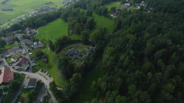 Vue Aérienne Autour Village Schellenberg Liechtenstein Par Une Journée Ensoleillée — Video