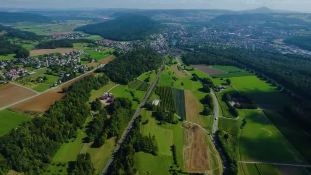 Veduta Aerea Intorno Centro Storico Della Città Brugg Svizzera Una — Video Stock