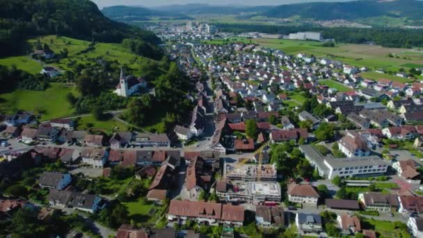 Légi Kilátás Körül Régi Város Wuerenlingen Svájcban Egy Napsütéses Napon — Stock videók