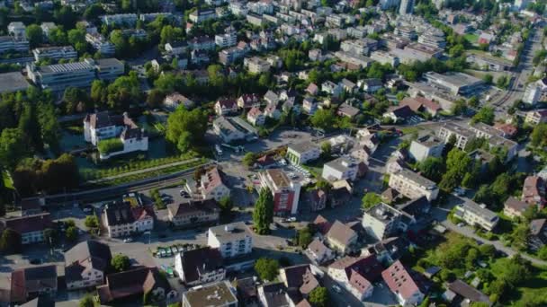 Vue Aérienne Autour Vieille Ville Bottmingen Suisse Par Une Journée — Video