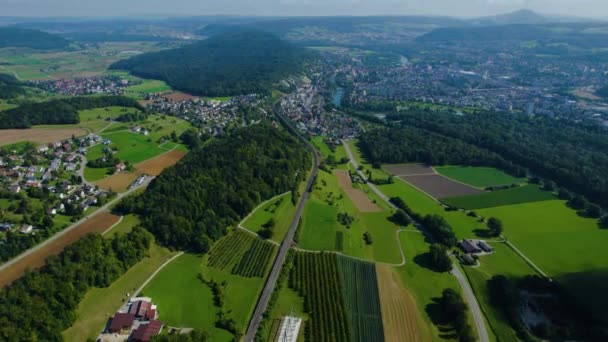 Veduta Aerea Intorno Centro Storico Della Città Brugg Svizzera Una — Video Stock