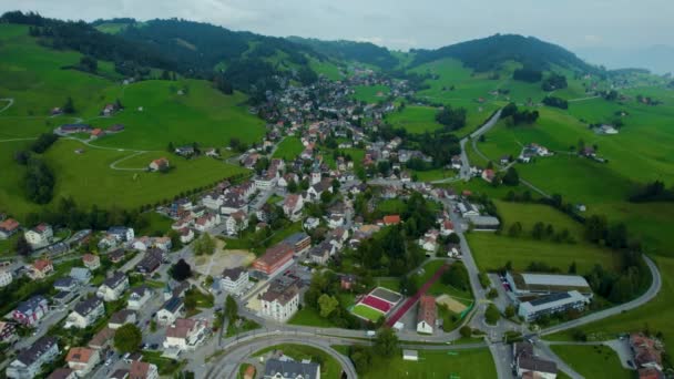Légi Kilátás Város Gais Svájcban Egy Felhős Napon Nyáron — Stock videók