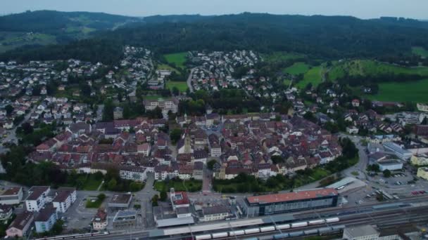 Luchtfoto Rond Oude Stad Zofingen Zwitserland Een Late Namiddag Zomer — Stockvideo