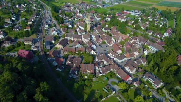 Veduta Aerea Della Città Andelfingen Svizzera Una Giornata Sole Mattutino — Video Stock