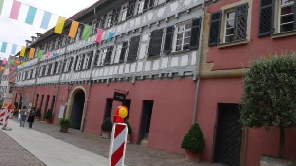 Impressions Old Town Bietigheim Bissingen Cloudy Day Summer — Stock video